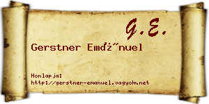 Gerstner Emánuel névjegykártya